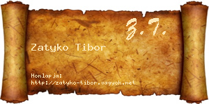 Zatyko Tibor névjegykártya